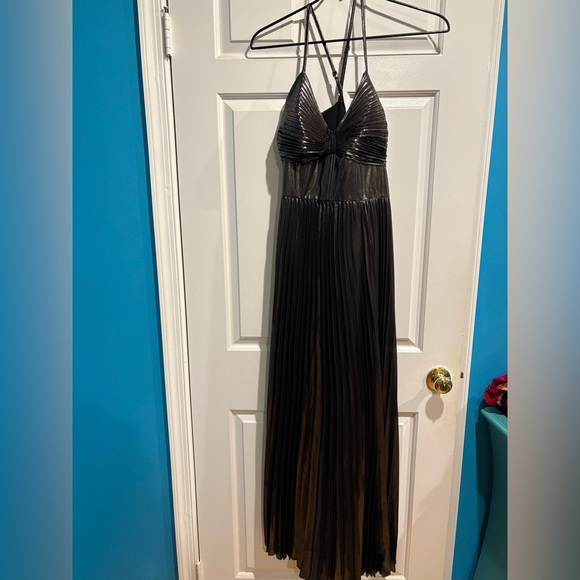 Banana Republic Odetta metallic maxi dress gunmetal sz 10 new with tag NWT - Picture 2 of 7